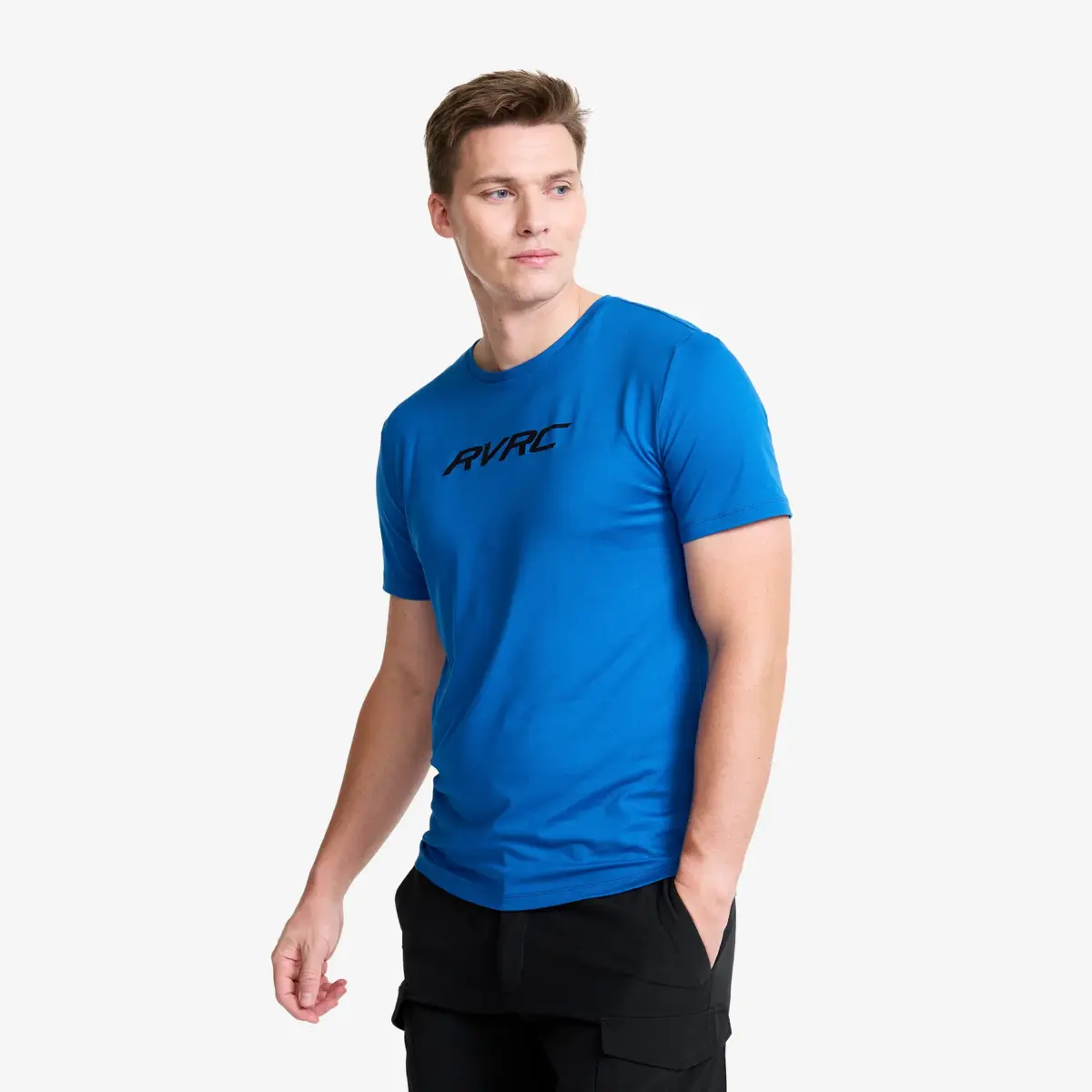 Camiseta ajustada con logotipo Mission para hombre, azul clásico