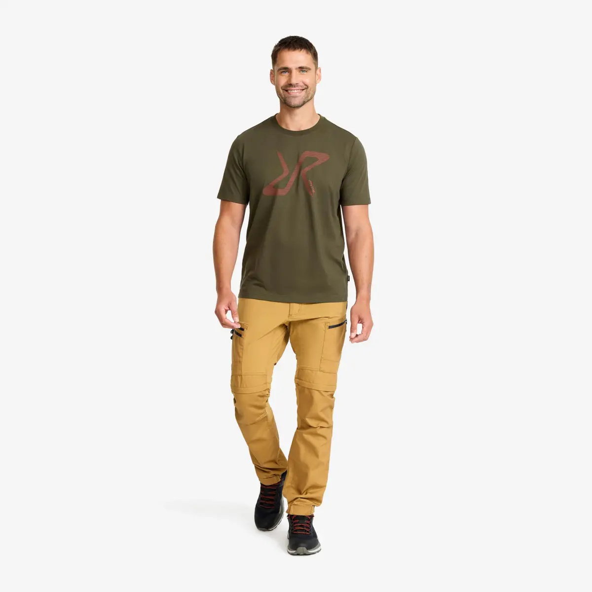 Camiseta con logotipo gráfico sencillo para hombre, color verde bosque nocturno