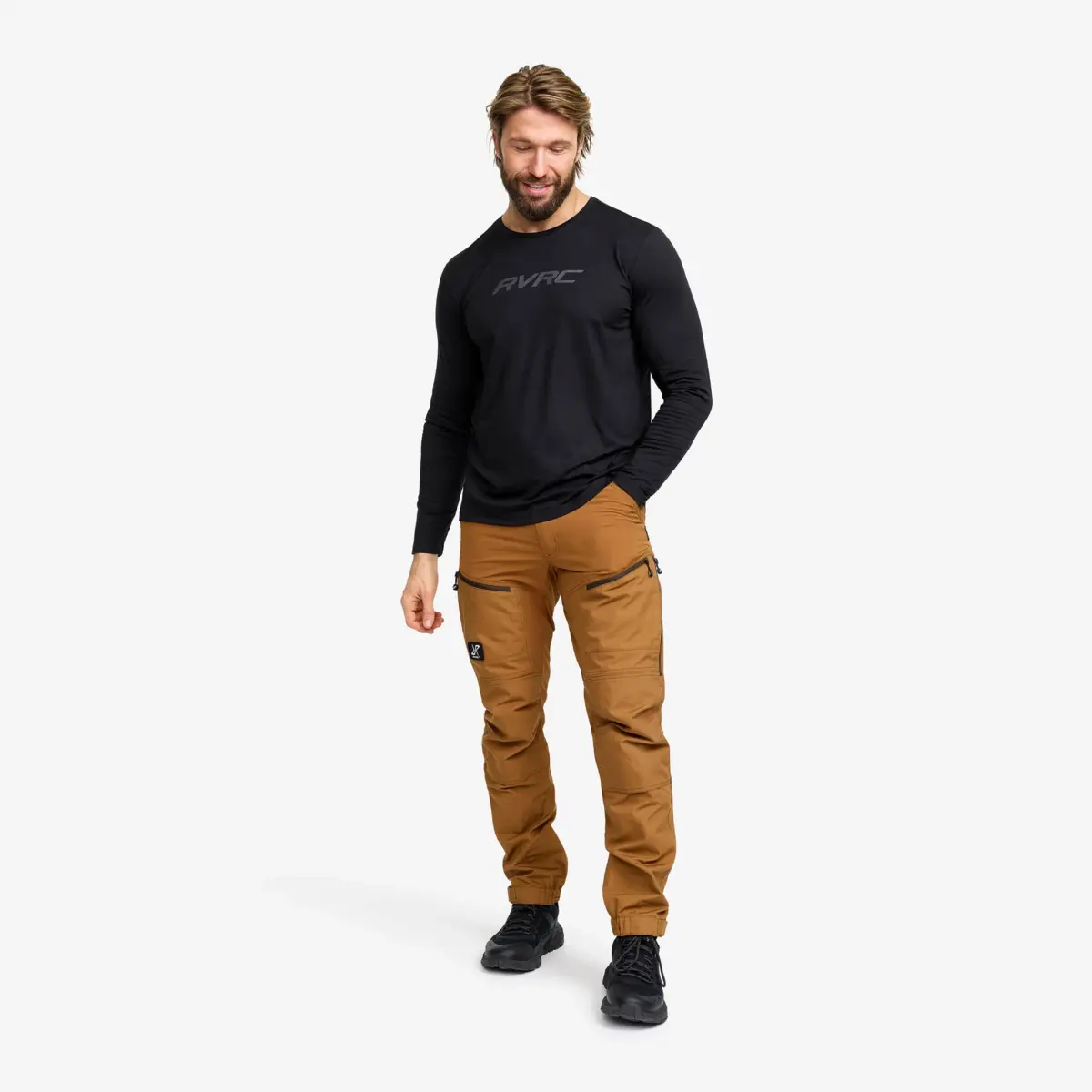 Camiseta de manga larga con logotipo Mission para hombre, color negro