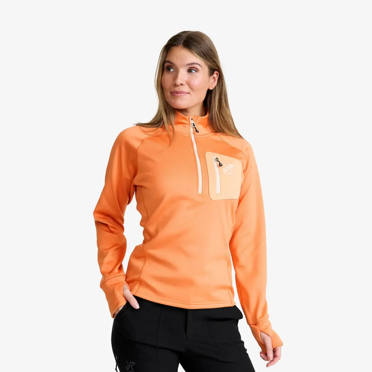Evolution Half-zip Stretch Fleece para mujer, color cobre y marrón claro