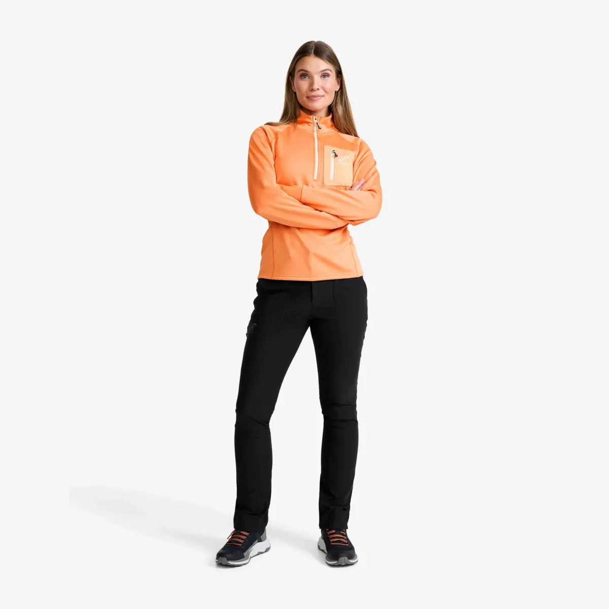 Evolution Half-zip Stretch Fleece para mujer, color cobre y marrón claro