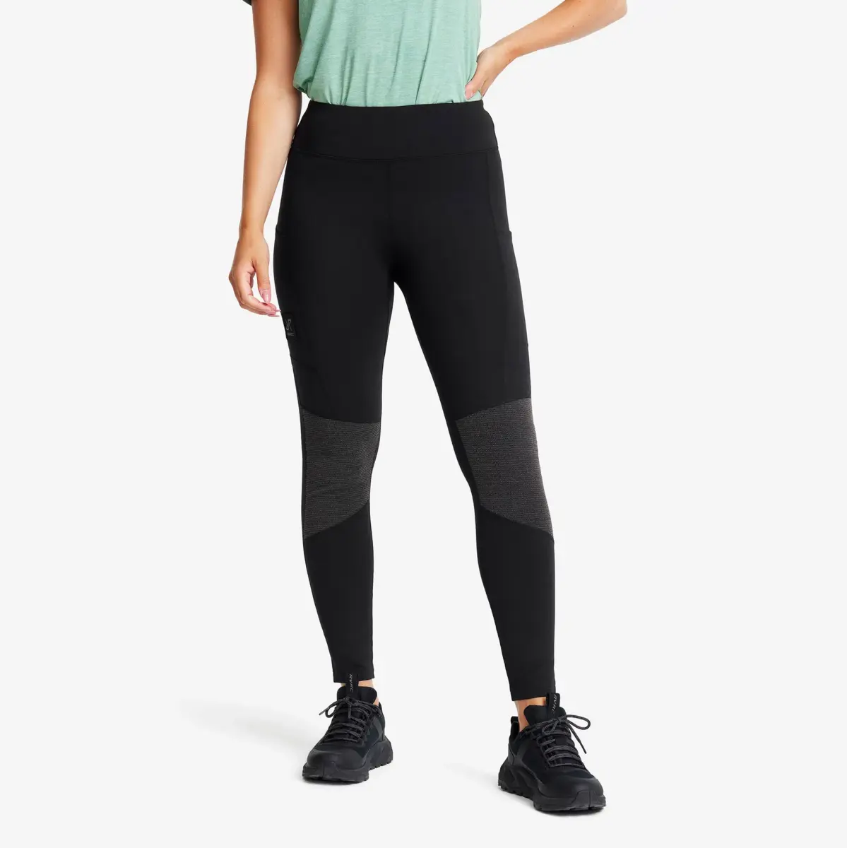 Leggings cortavientos Cliff Pocket para mujer, color negro