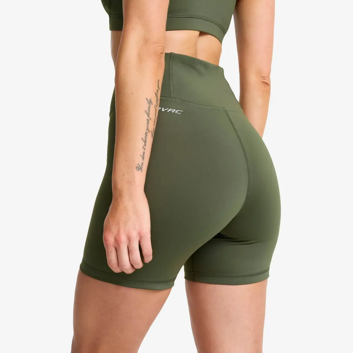 Pantalones cortos de cintura alta Flow para mujer, color verde Kambaba Pantalones cortos de cintura alta Flow para mujer, color verde Kambaba