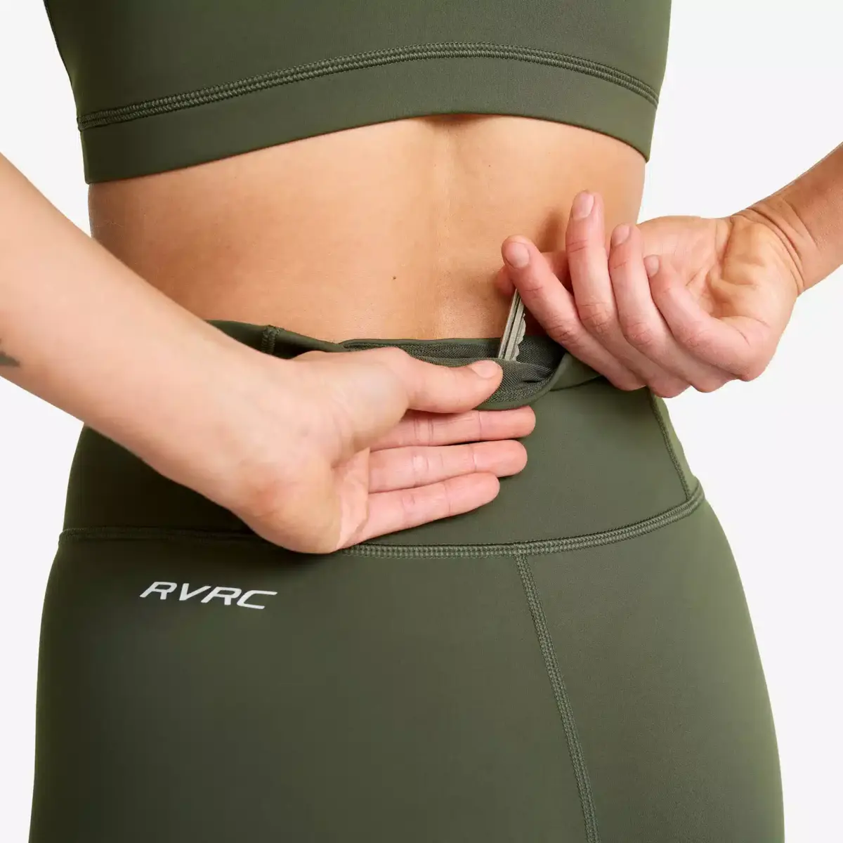 Pantalones cortos de cintura alta Flow para mujer, color verde Kambaba Pantalones cortos de cintura alta Flow para mujer, color verde Kambaba