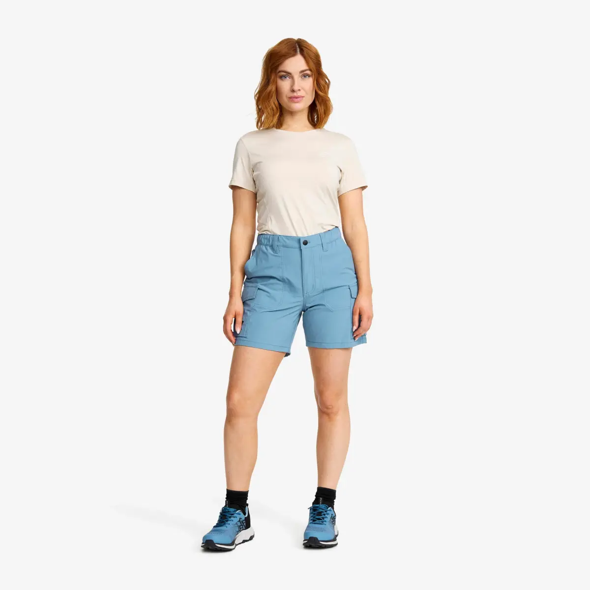 Pantalones cortos elásticos Adventure Cargo para mujer, azul capitán/peyote Pantalones cortos elásticos Adventure Cargo para mujer, azul capitán/peyote