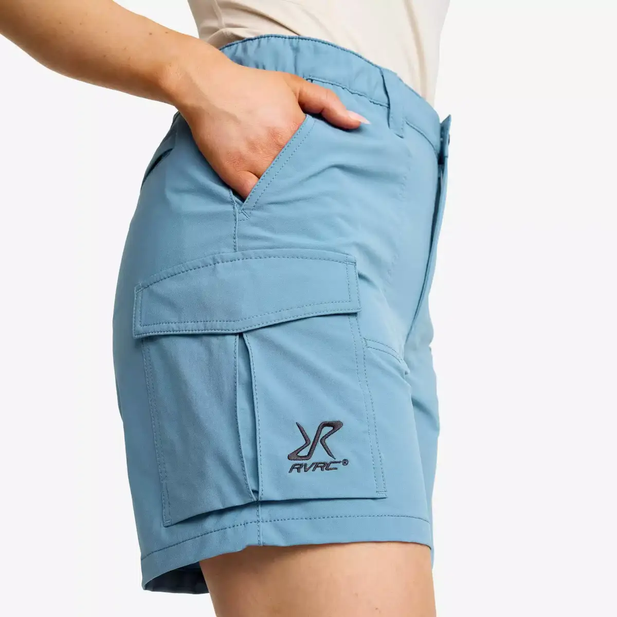 Pantalones cortos elásticos Adventure Cargo para mujer, azul capitán/peyote Pantalones cortos elásticos Adventure Cargo para mujer, azul capitán/peyote