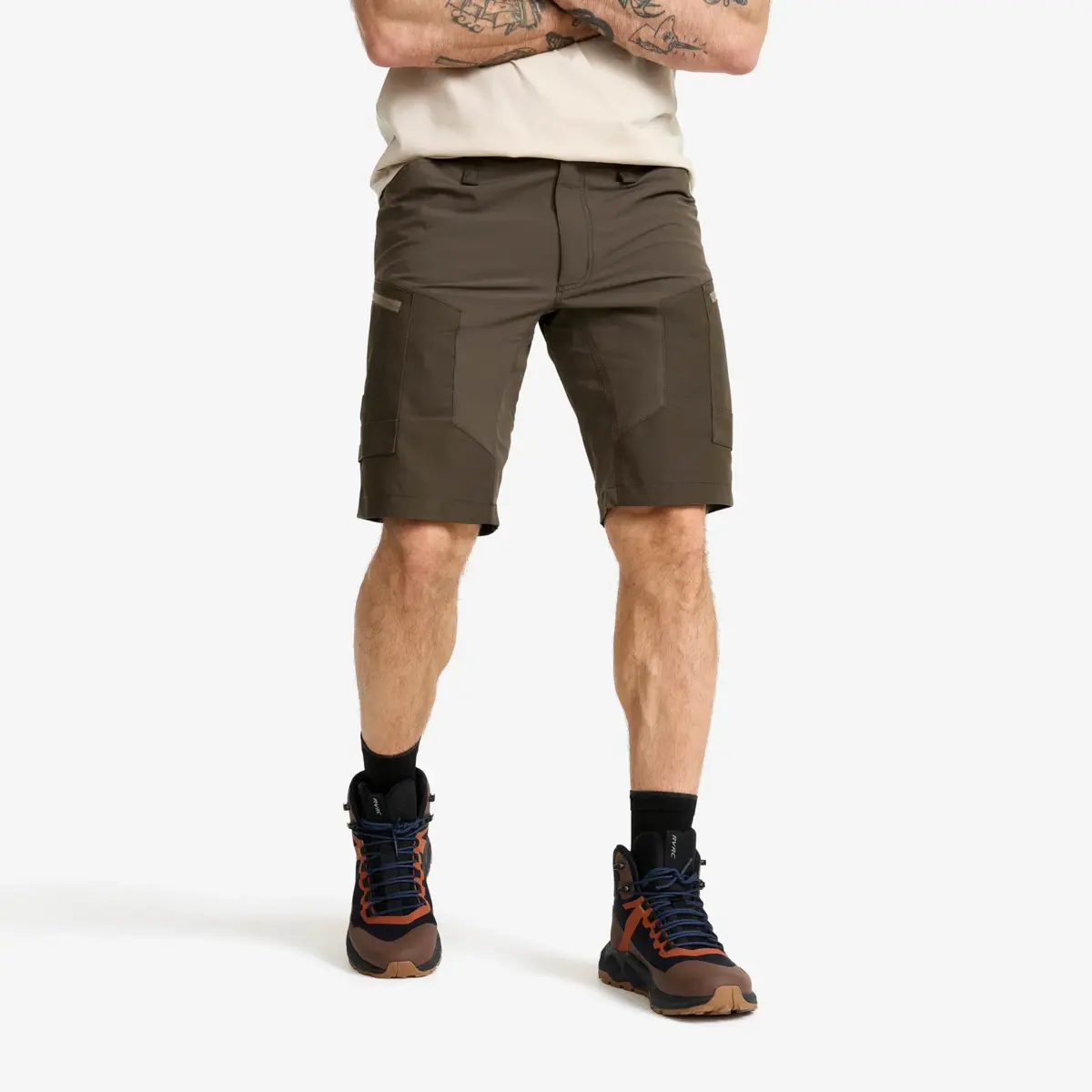 Pantalones cortos RVRC GP para hombre, color gris musgo Pantalones cortos RVRC GP para hombre, color gris musgo