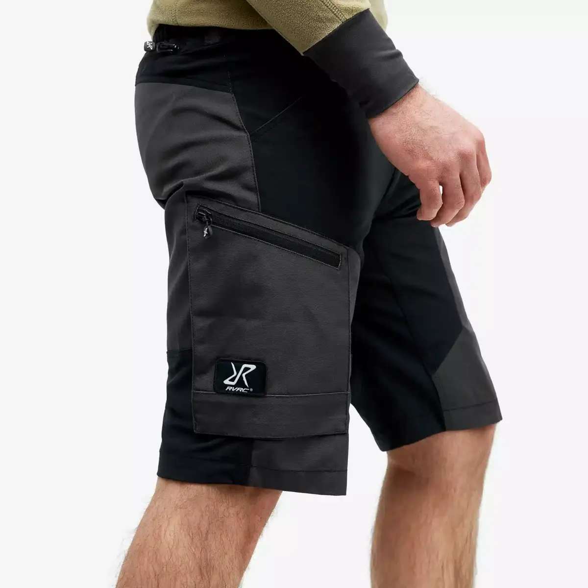 Pantalones cortos RVRC GP para hombre, color negro azabache Pantalones cortos RVRC GP para hombre, color negro azabache