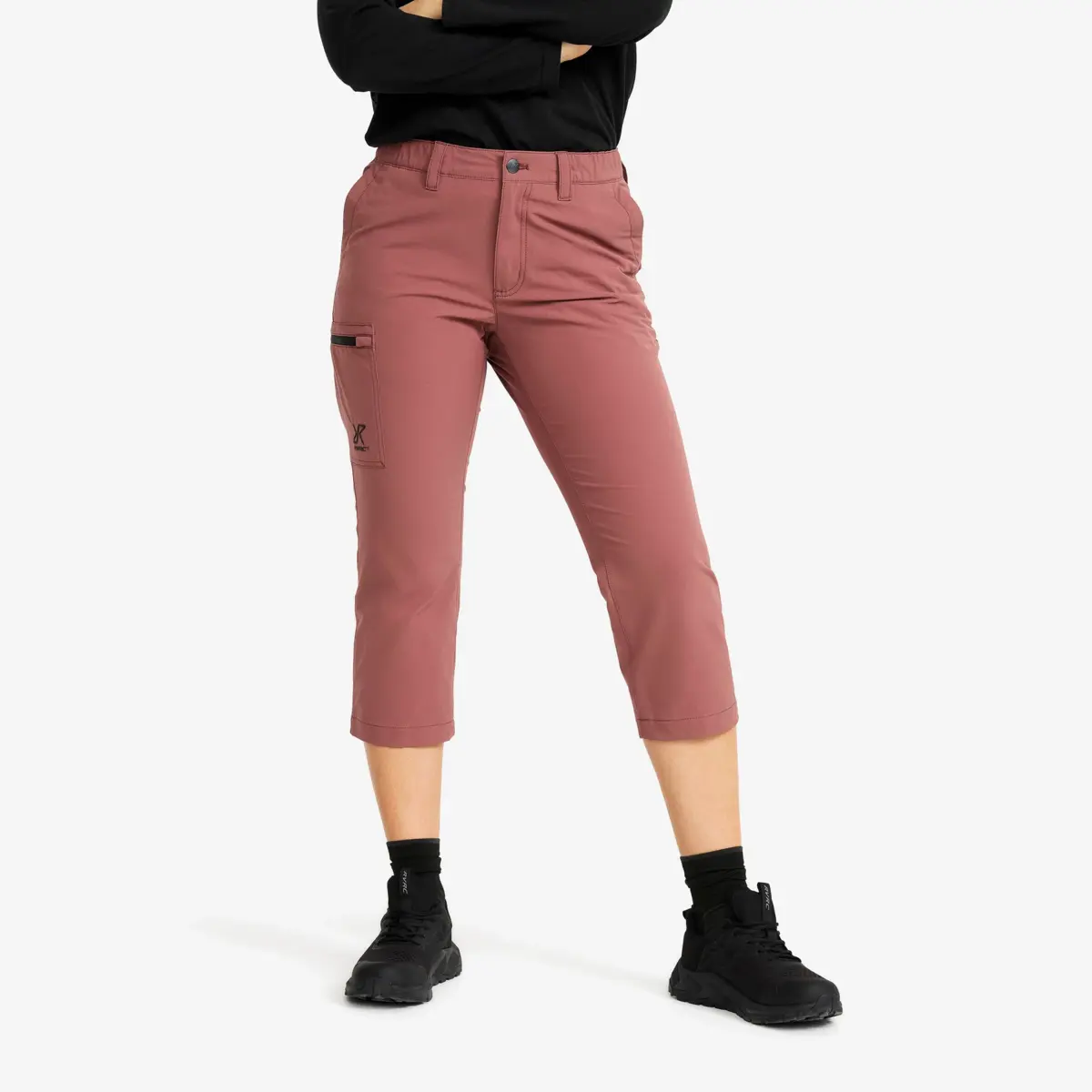 Pantalones elásticos 3/4 Adventure para mujer, color rosa vintage