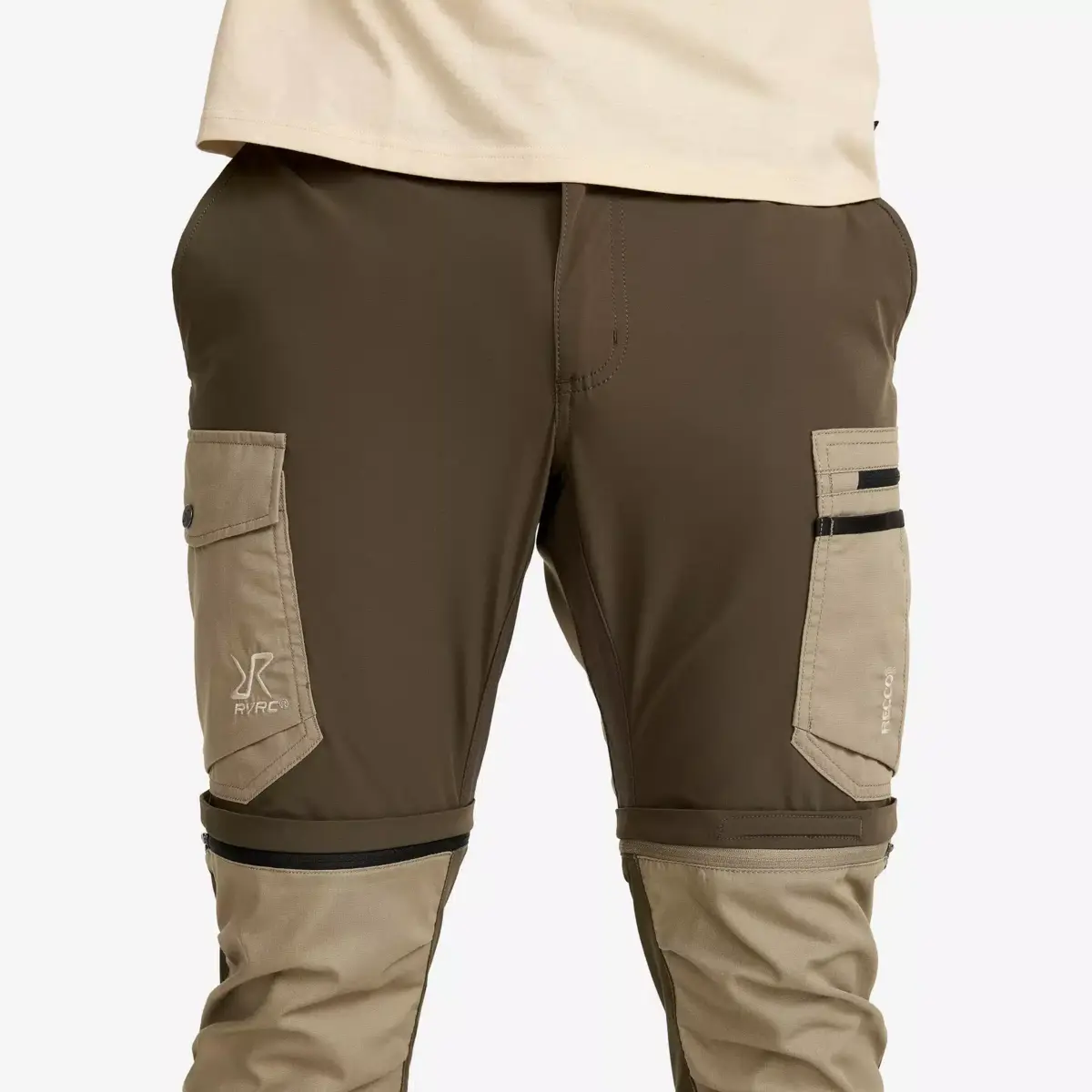 Pantalones ligeros con cremallera Rambler para hombre, color barro/atigrado Pantalones ligeros con cremallera Rambler para hombre, color barro/atigrado