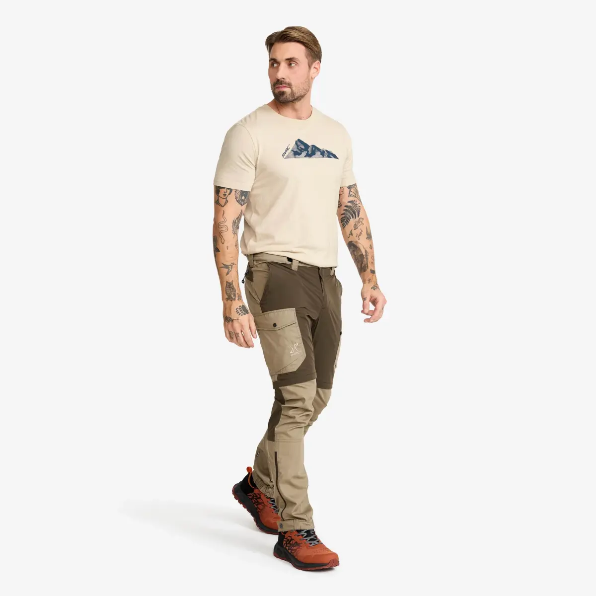 Pantalones ligeros con cremallera Rambler para hombre, color barro/atigrado