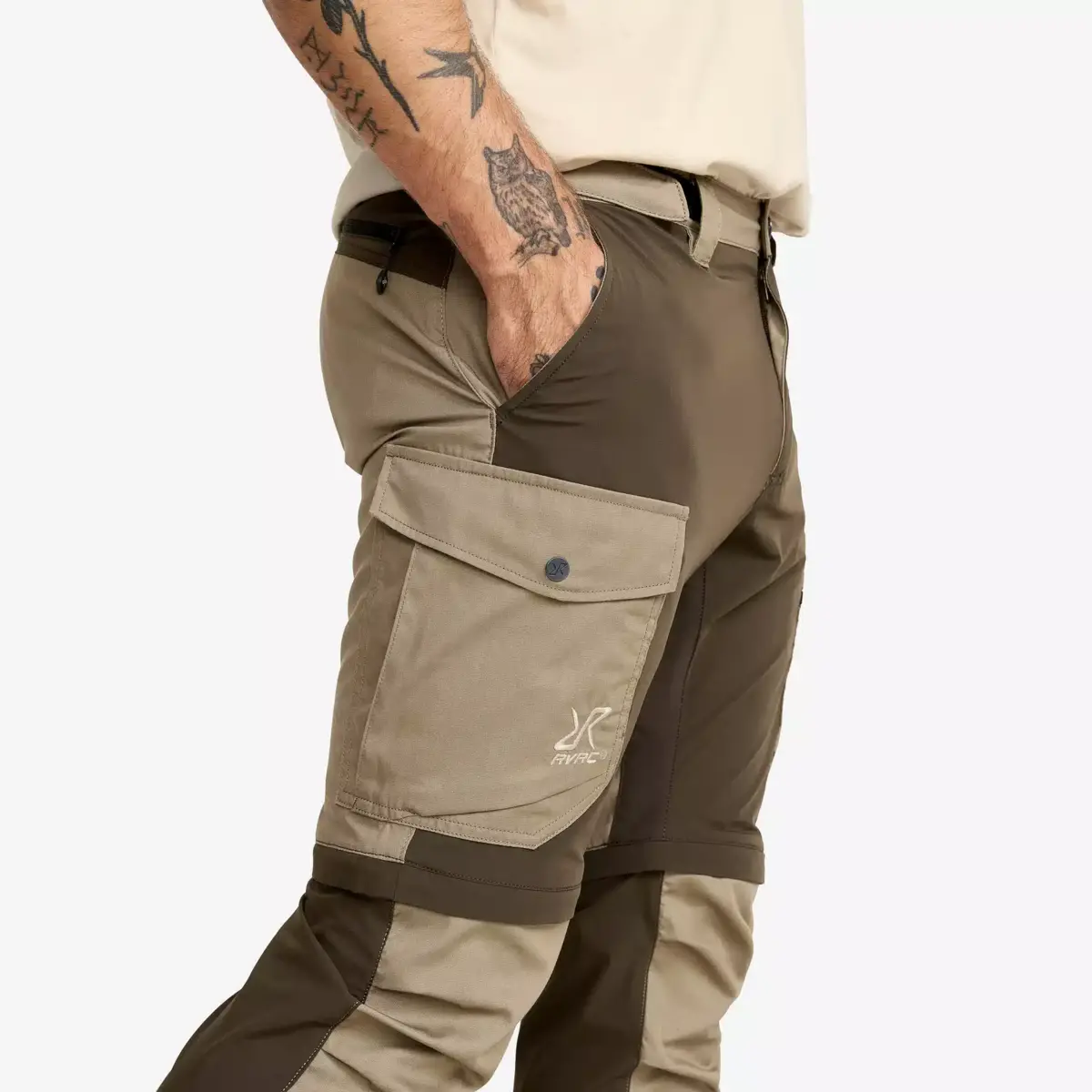 Pantalones ligeros con cremallera Rambler para hombre, color barro/atigrado Pantalones ligeros con cremallera Rambler para hombre, color barro/atigrado