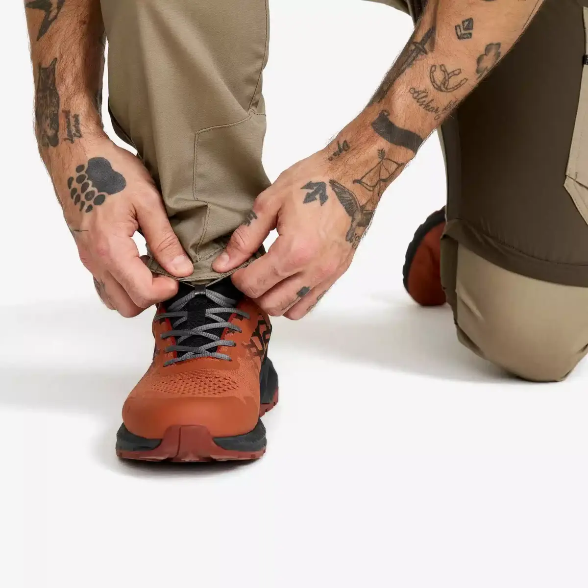 Pantalones ligeros con cremallera Rambler para hombre, color barro/atigrado Pantalones ligeros con cremallera Rambler para hombre, color barro/atigrado