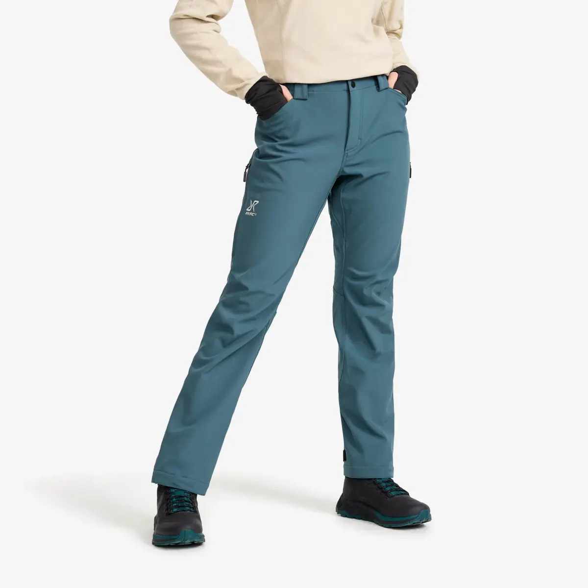 Pantalones softshell Hiball Essential para mujer, azul Orion