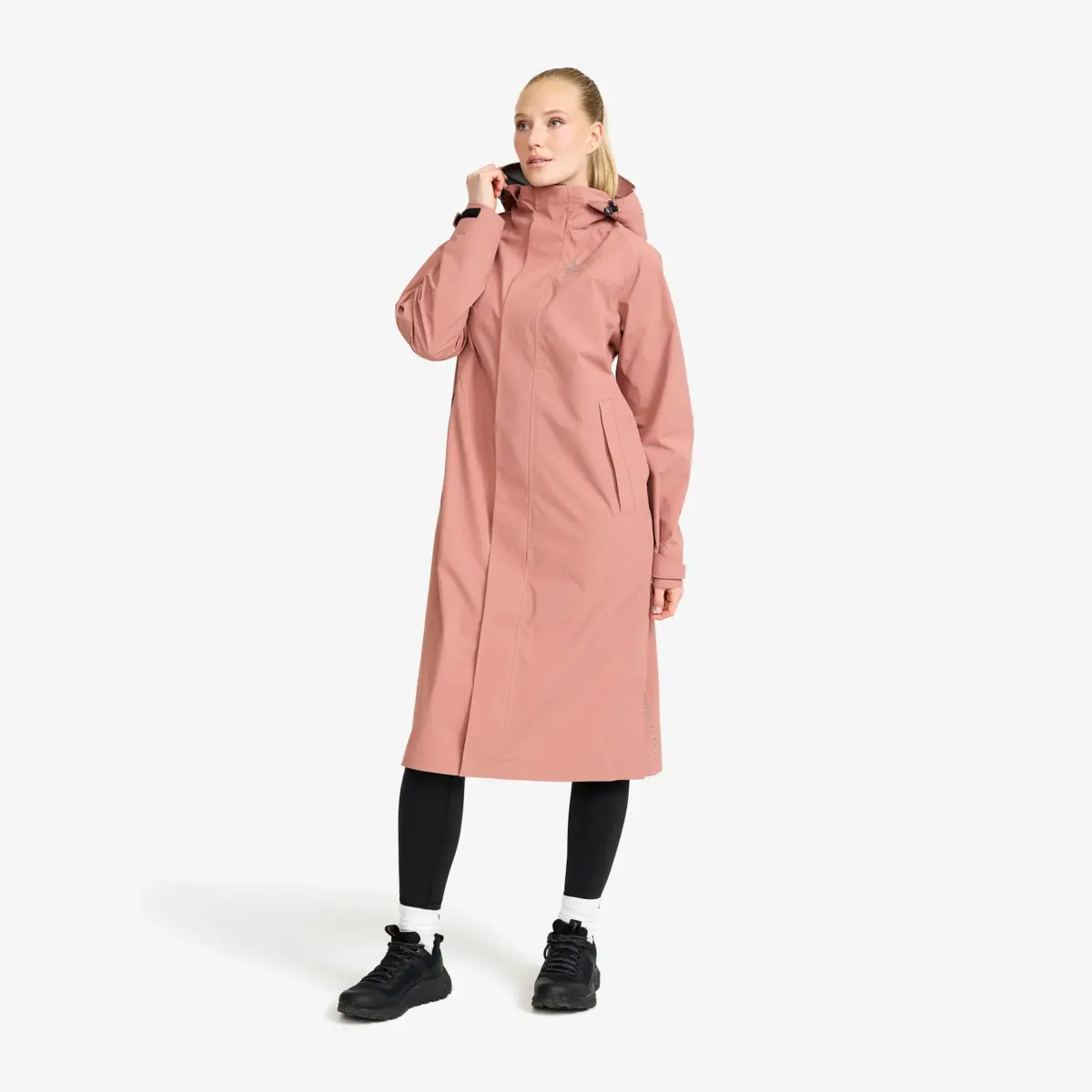 Parka larga Cloud 3L para mujer, rosa madera