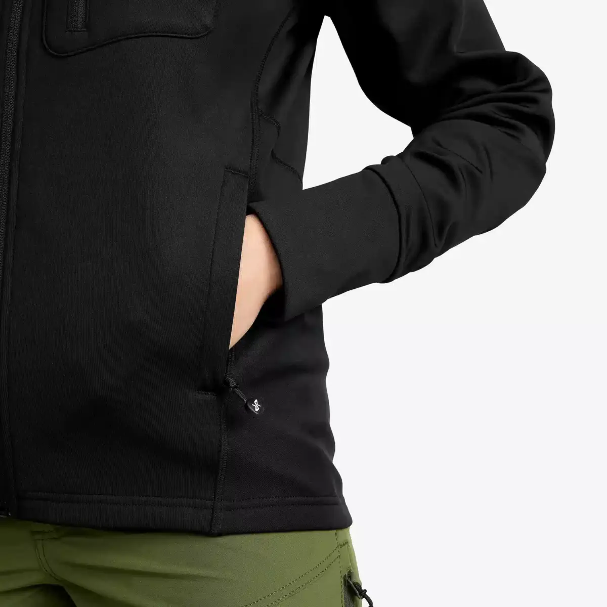 Sudadera con capucha Evolution Stretch Fleece para mujer, color negro Sudadera con capucha Evolution Stretch Fleece para mujer, color negro