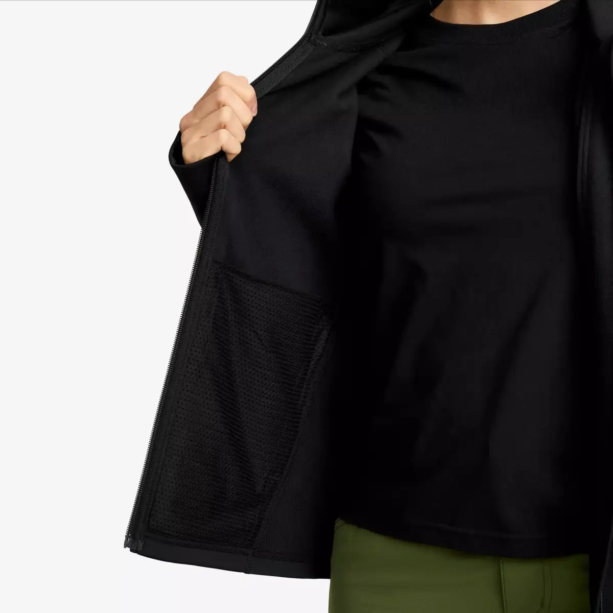 Sudadera con capucha Evolution Stretch Fleece para mujer, color negro Sudadera con capucha Evolution Stretch Fleece para mujer, color negro